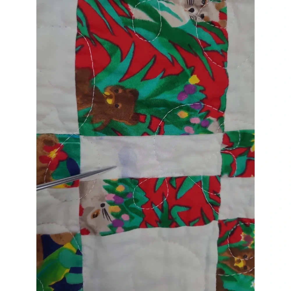 Handmade‎ Baby Quilt Reversible Parrots and Sesame Street 36X49